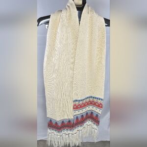 Hollister Wool Blend Boho Western Alpine Fringe Scarf